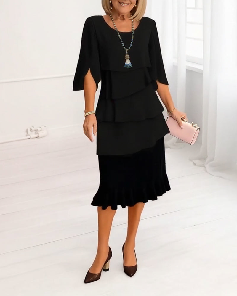 Charlotte™ | Elegantti halkihaalari midi-mekko